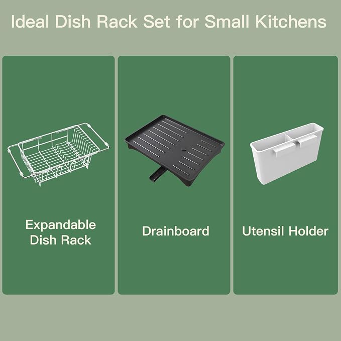 White Dish Drying Rack Over Sink - Image 9