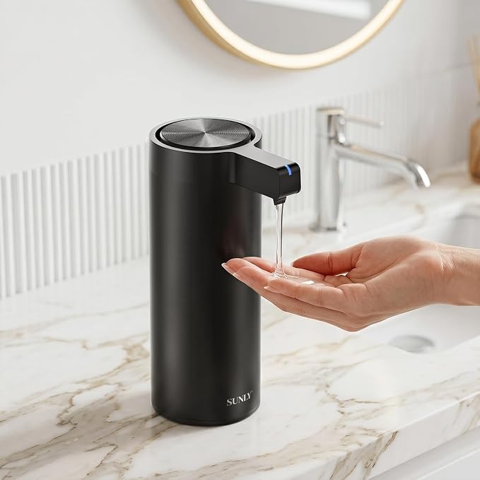 Touchless Automatic Soap Dispenser – Clog-Free Pump, 0.2s Fast Sensor, USB-C by SUNLYHOME