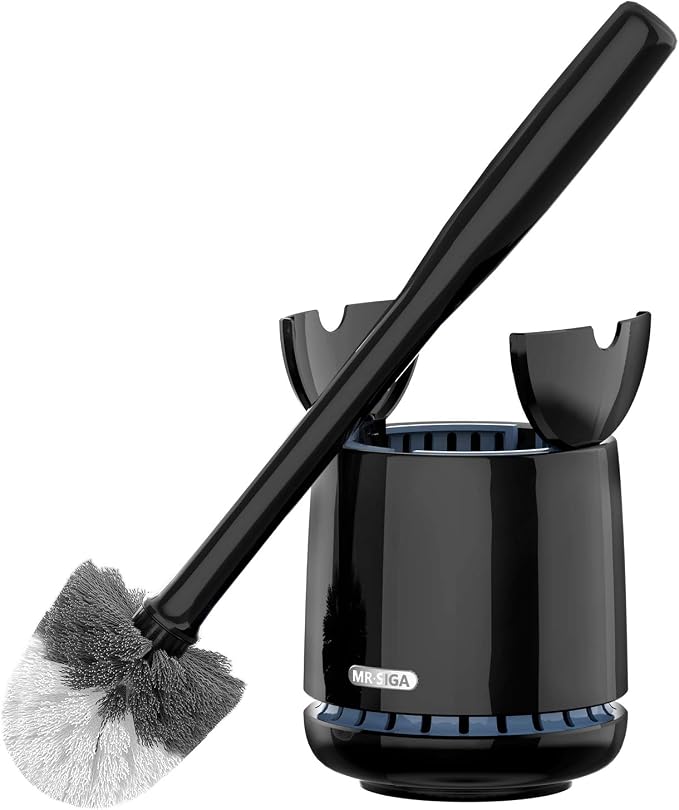MR.SIGA Toilet Bowl Brush and Holder, Sturdy Long Handle, 1 Pack | Automatic by MRSIGA