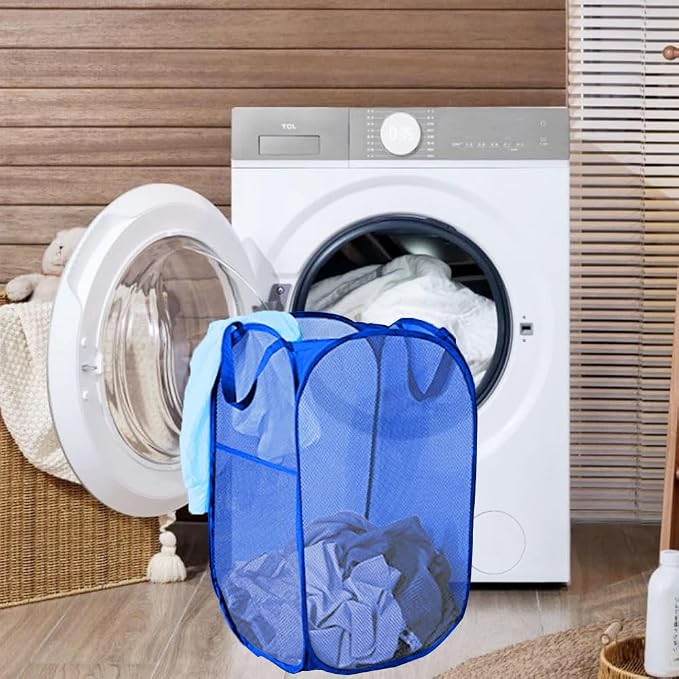 Mesh Laundry Hamper, Pop Up Laundry Basket, Collapsible Clothes Storage Bin - Image 3