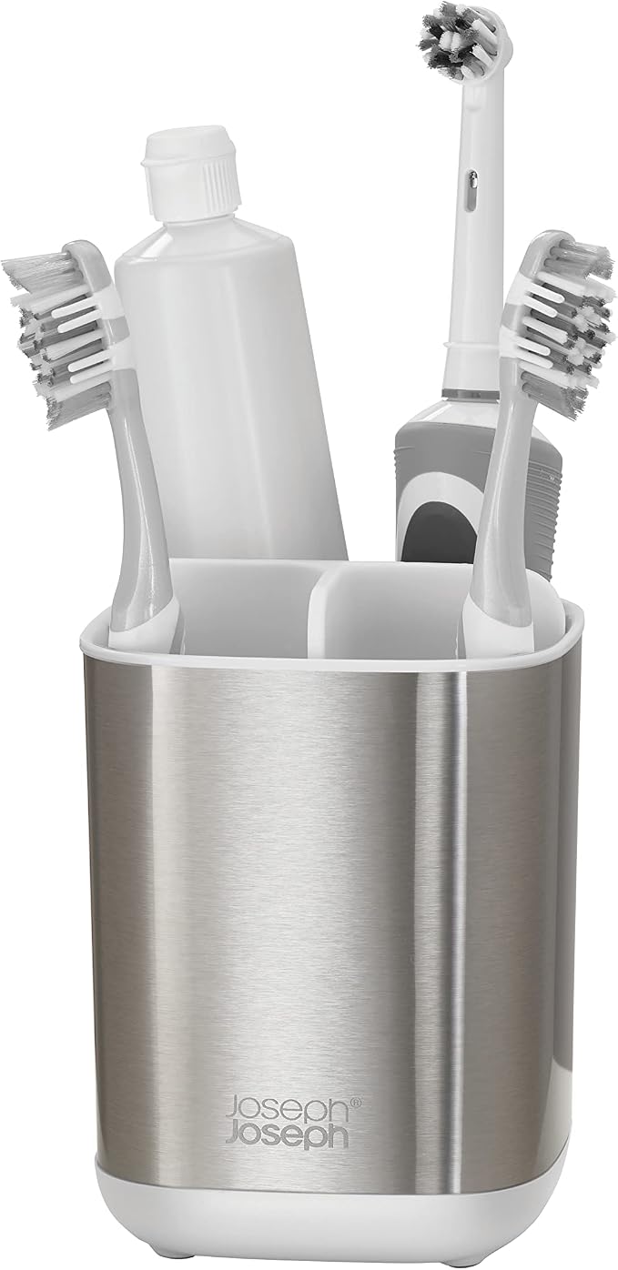 Joseph Joseph EasyStore Stainless-Steel Toothbrush Holder Bathroom Storage by Unknown