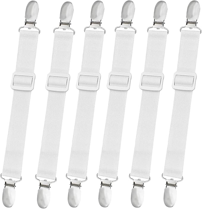 10 pcs Adjustable Bed Sheet Straps, Bed Sheet Clips, Elastic Bed Fitted Sheet by qzcccecl
