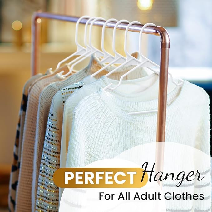 200 Pack Plastic Hanger for Shirt Pants Coats Dresses Skirts Suits Jackets - Image 2