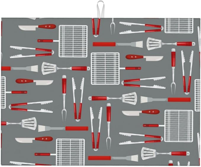 Barbecue Tools Dish Drying Mat For Kitchen Counter, Super Absorbent Microfiber by indokyeyqaz