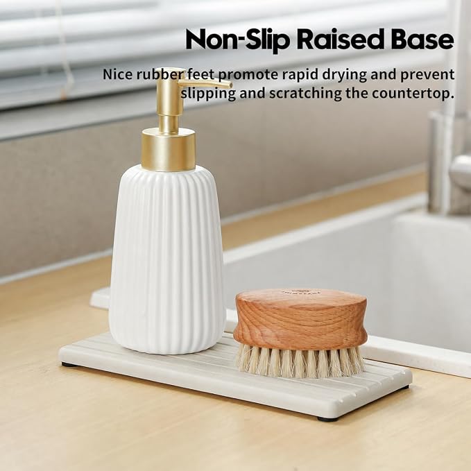 Diatomaceous Earth Sink Organizer Tray Set, Faucet Splash Guard - Image 5