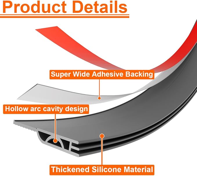 Door Draft Stopper, Door Sweep for Bottom of Door, Weather Stripping Door Seal - Image 3