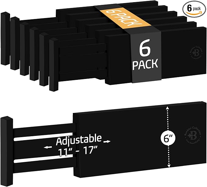 6 Pack Black Drawer Dividers by Bamb%C3%BCsi