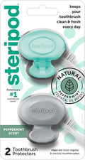 Steripod Clip-On Toothbrush Protectors, Peppermint Scent, Keeps Toothbrush Clean by Steripod