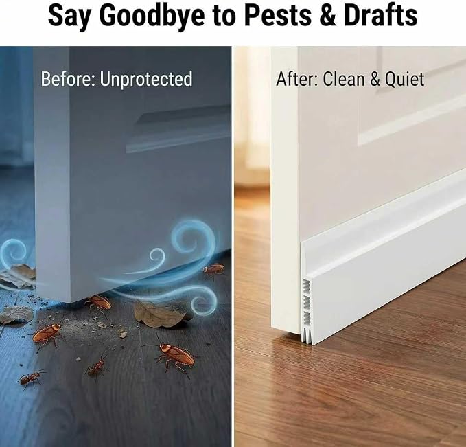 Door Draft Stopper Under Door Draft Blocker Insulator Door Sweep Weather - Image 2