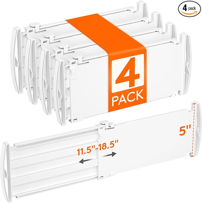 Lifewit 5" Tall Drawer Dividers, Adjustable Deep Drawer Organizer Clothes | by Lifewit