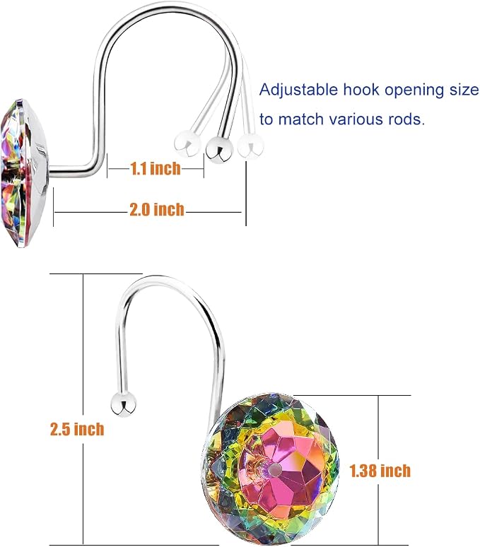 12PCS Stainless Steel Shower Curtain Hooks Rings - Image 3