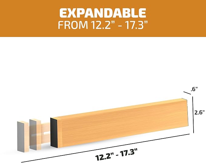 4-Pack Bamboo Drawer Dividers - Image 2