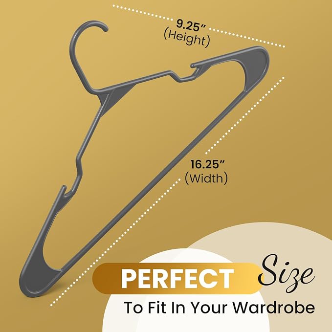 200 Pack Plastic Hanger for Shirt Pants Coats Dresses Skirts Suits Jackets - Image 3