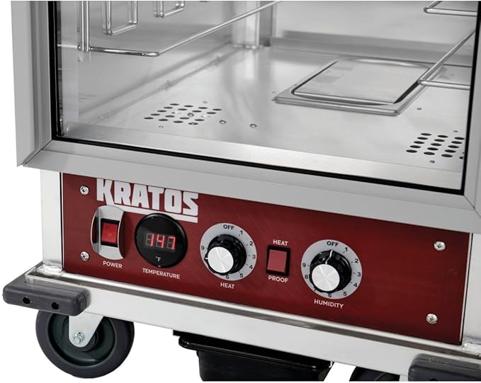 Kratos Full Size Commercial Non-Insulated Holding and Proofing Cabinet, Universal Design Holds Sheet Pans and Food Pans, 120V, 1440W (28W-373)