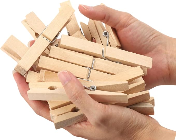 24 PCS Wood Clothespins by LOTIMOYIA