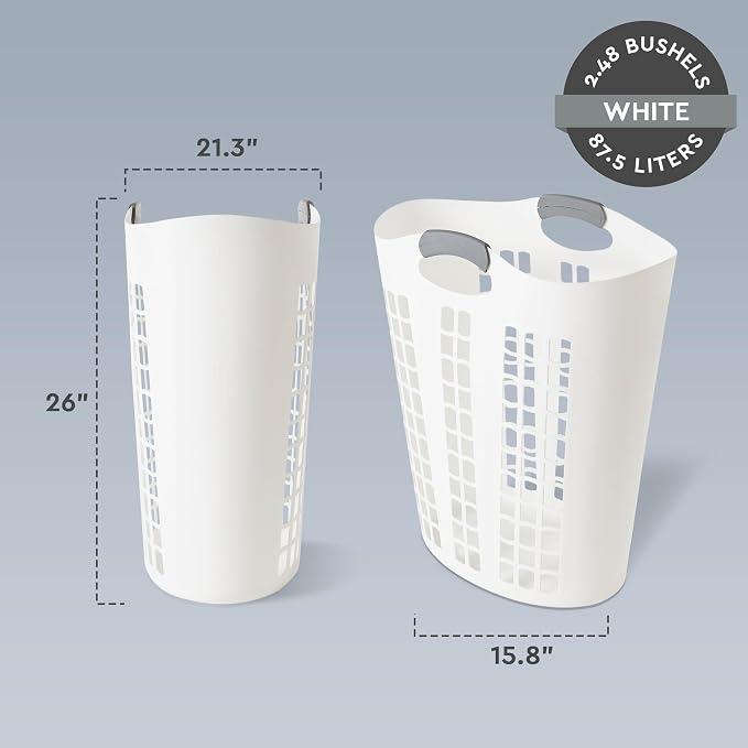 Gracious Living 2 Pack Easy Carry Flex Hamper, Large 87.5L Laundry Basket - Image 2