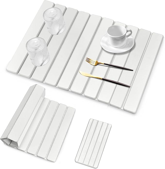 Large Stone Dish Drying Mats for Kitchen Counter, Collapsible Quick-Dry by Sangukiro