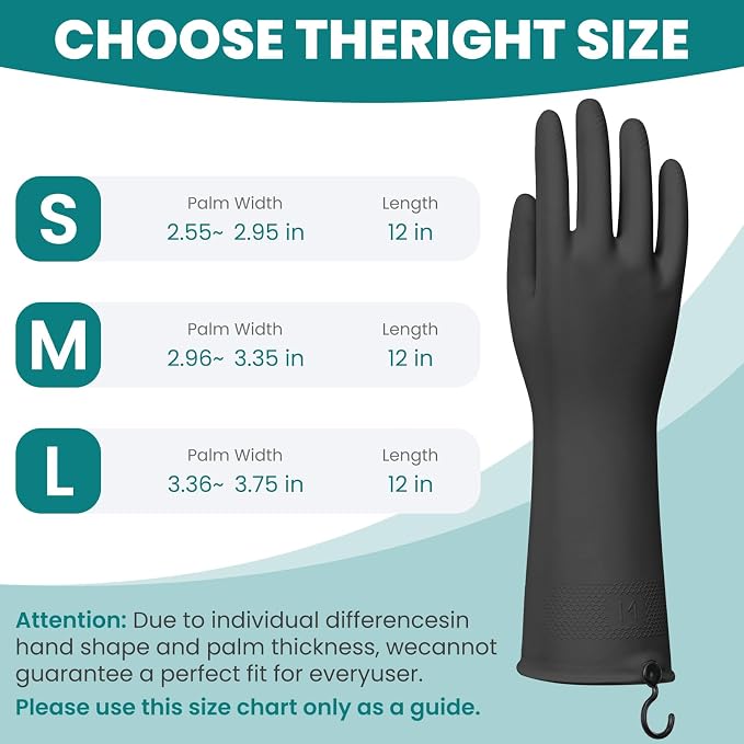 4 Pairs Rubber Dishwashing Gloves - Image 6