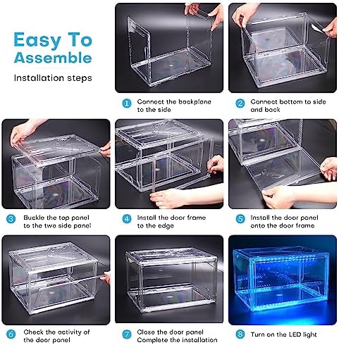 Oltraman LED Smart Shoe Boxes Display Case, Stackable Storage Organizers - Image 6