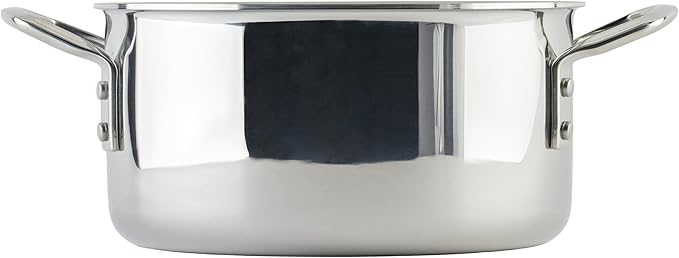 WINCO Tri-Ply Stock Pot, Silver