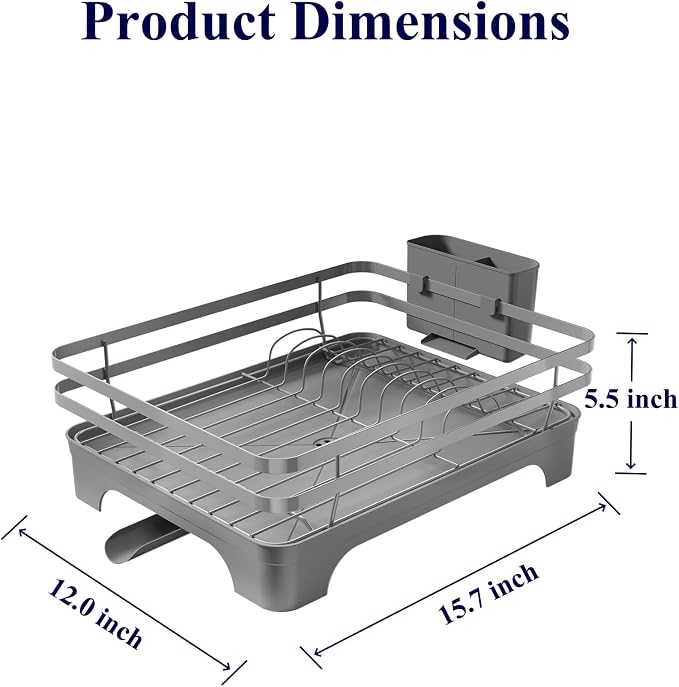 Kitsure Multi-Functional Dish Drying Rack, 15.7" x 12.0" x 5.5", Rust-Proof - Image 2