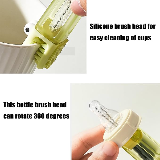 PandaEar 3-in-1 Crocodile Bottle Lid Cleaning Brush Set, Tiny Crevice Gap - Image 6