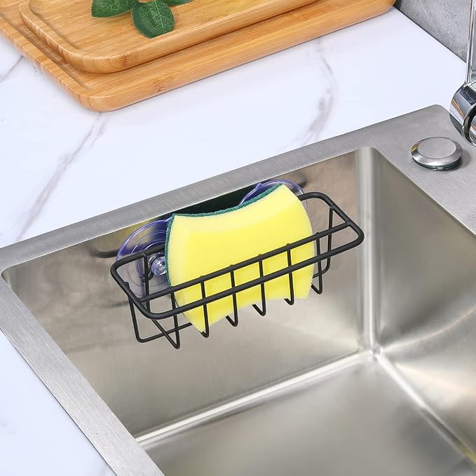 TESOT Sink Caddy Sponge Holder for Kitchen Sink Dish Cloth Hanger 2 Suspension - Image 5