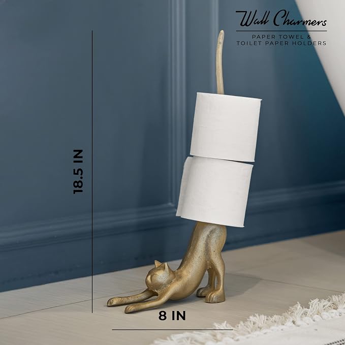 WallCharmers Gold Paper Towel Holder, Metal Toilet or Kitchen Paper Holder - Image 6
