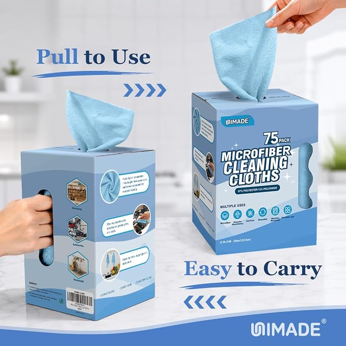 UNIMADE Microfiber Cleaning Cloth, 75 Sheets Microfiber Towels - Image 6