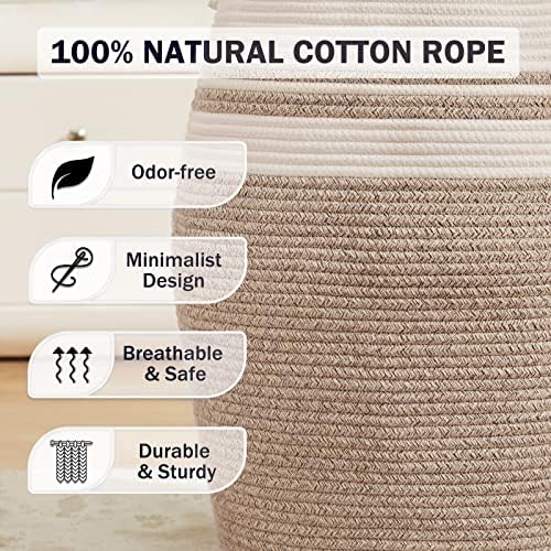 Extra Large Laundry Hamper Basket 105L Woven Blanket Basket - Image 3