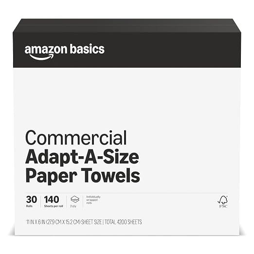 Amazon Basics 2-Ply White Adapt-a-Size Kitchen Paper Towels, Individually by AmazonBasics