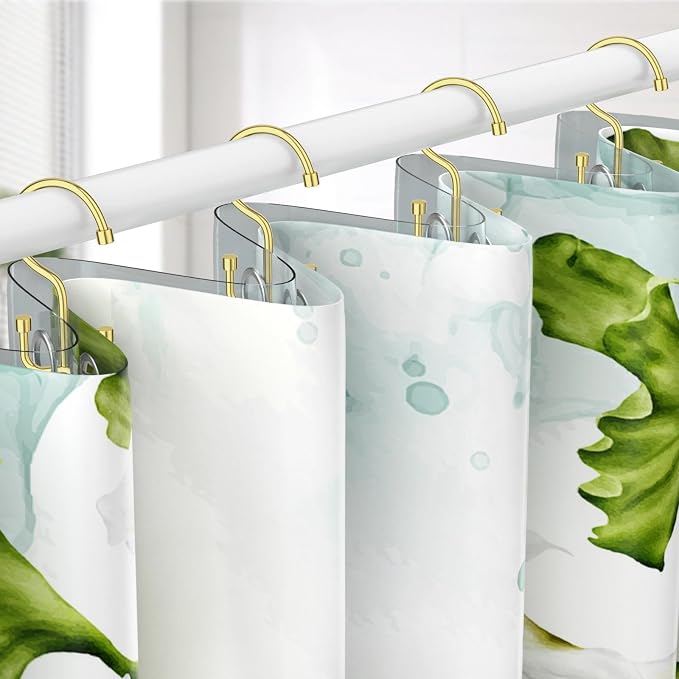 Shower Curtain Hooks, Shower Curtain Rings, Durable Gold Shower Curtain Hangers - Image 2