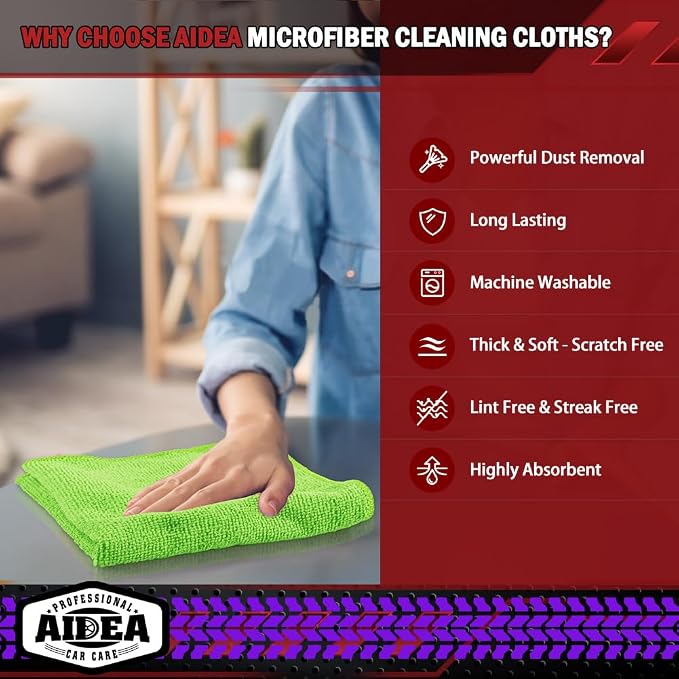 AIDEA Microfiber Cleaning Cloth-20PK, Microfiber Towels - Image 3