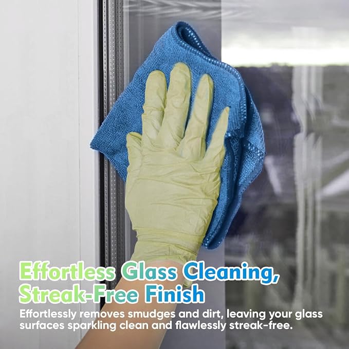 HOMEXCEL Lake Green Microfiber Cleaning Cloth 12 Pack 12.5 x 12.5 inch - Image 3