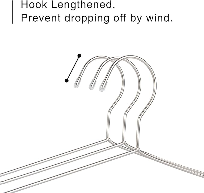 Fayleeko Wire Coat Hangers 120 Pack Strong Heavy Duty Stainless Steel Metal - Image 9
