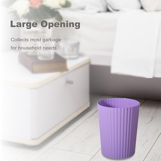 JiatuA Small Bathroom Trash Can Plastic Wastebasket Garbage Can Taro Purple | - Image 3