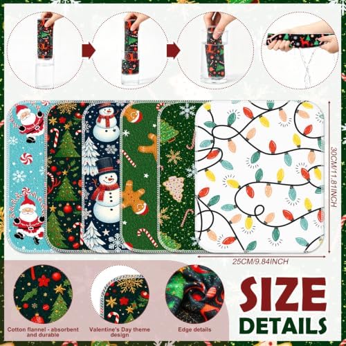 Mindsoft 36 Pcs Christmas Reusable Paper Towels Rolls Washable Bulk Christmas - Image 2