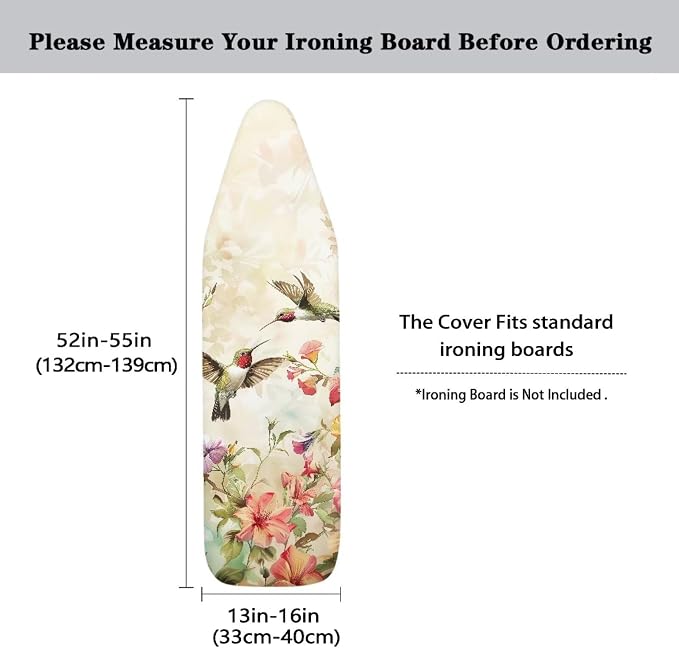 Hummingbird Print Ironing Board Cover and Pad 15x54 Inch Heavy Duty Iron Cover - Image 5