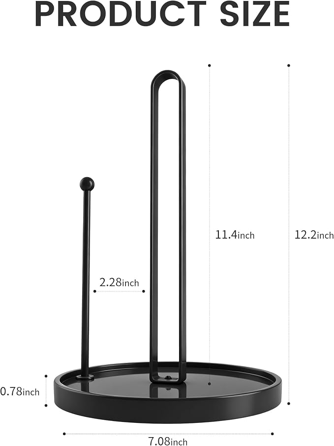 TONLEA Paper Towel Holder Countertop, Kitchen Roll Dispenser, Standing Paper - Image 3