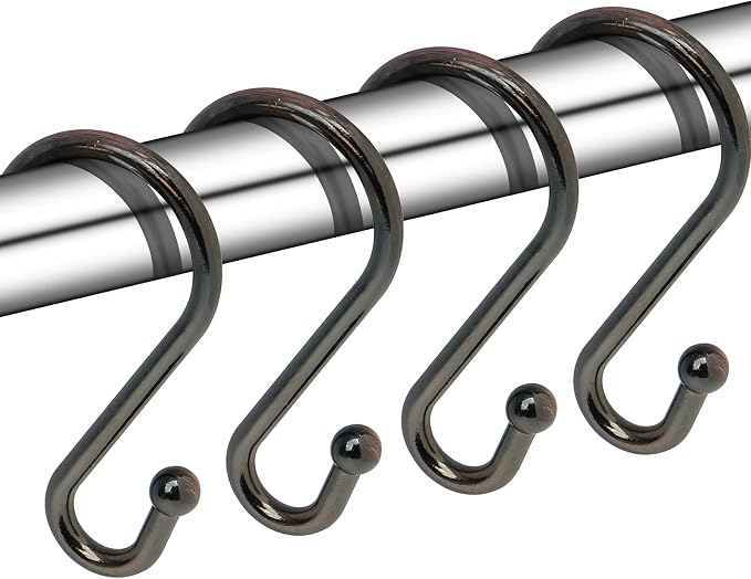 Metal Shower Curtain Hooks, Rust Proof Shower Curtain Hooks Rings, Durable S by Gidse