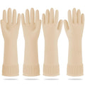 Mamison Rubber Dishwashing Gloves, Non-Slip Kitchen, Ivory Medium, 2 Pairs | by QualityKitchenandHome