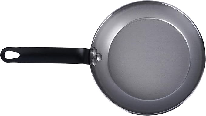 Restaurantware Met Lux 8 Inch Fry Pans, 6 No-Stick Frying Pans - Induction-Ready, Triple-Riveted, Silver Carbon Steel Cooking Skillets, Durable, For Searing, Sauteing, And Browning Food