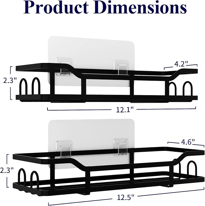 Kitsure Shower Caddy, Adhesive Shower Organizer - Image 2