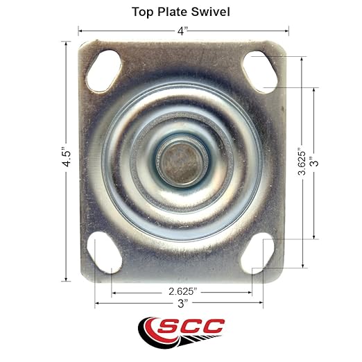 Service Caster Brand Replacement Caster for Uline Caster H-3329BL-S - Swivel Top Plate Caster with 10 Inch Pneumatic Wheel - Heavy Duty Replacement - Fits Platform Trucks and Utility Carts H-2473