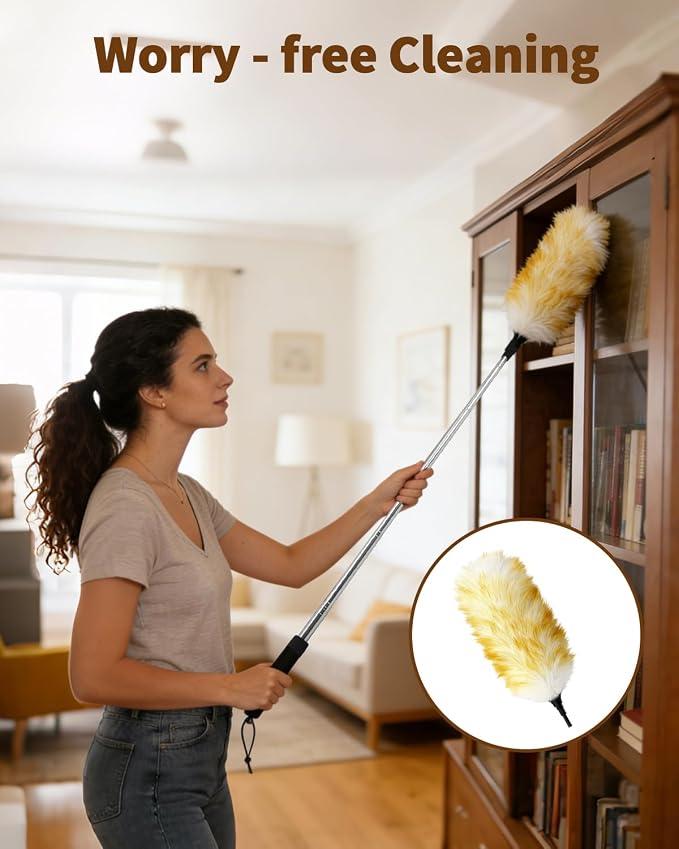 Extendable Wool Duster, 18-48 Inch Long Handle Duster - Image 7