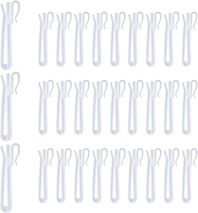Plastic Curtain Hooks, Adjustable Pinch Pleat Hooks, Ratchet System Pinch Pleat by Unknown