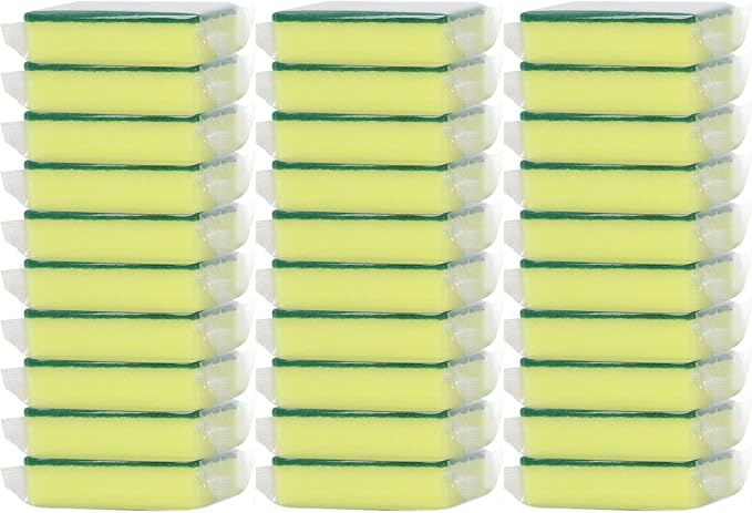 30 Pack Sponge Individually Wrapped, Kitchen Sponges Bulk | Non Scratch - Image 7
