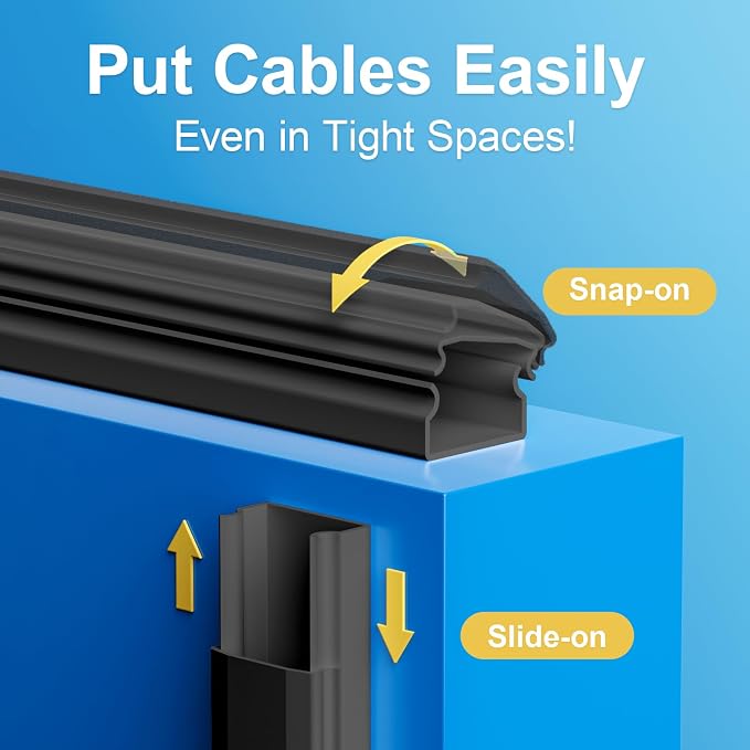 Yecaye TV Cord Hider, 42in Cord Cover Wall Mounted, W1.18in H0.6in, Wire Covers - Image 8