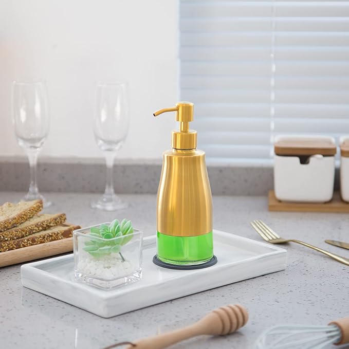 Gaussra Gold Soap Dispenser - 11 OZ / 320 ML | Brushed Gold Stainless Steel - Image 2