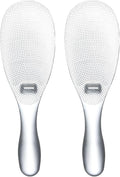 H&Zebrabro 2 Pcs Japanese Style Rice Paddle, Food-grade Non Stick Rice Scooper Spoon, Heat Resistant Rice Spoon Paddle for Rice Cooker, Dishwasher Safe (Transparent), 8 inches